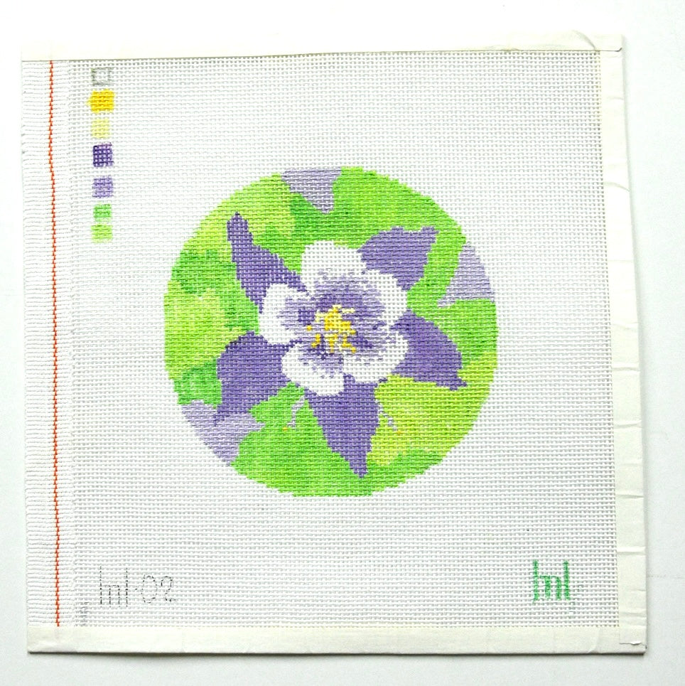 Colorado State Flower, Columbine Needlepoint Canvas