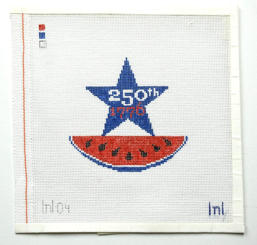 USA 250th Star on Watermelon